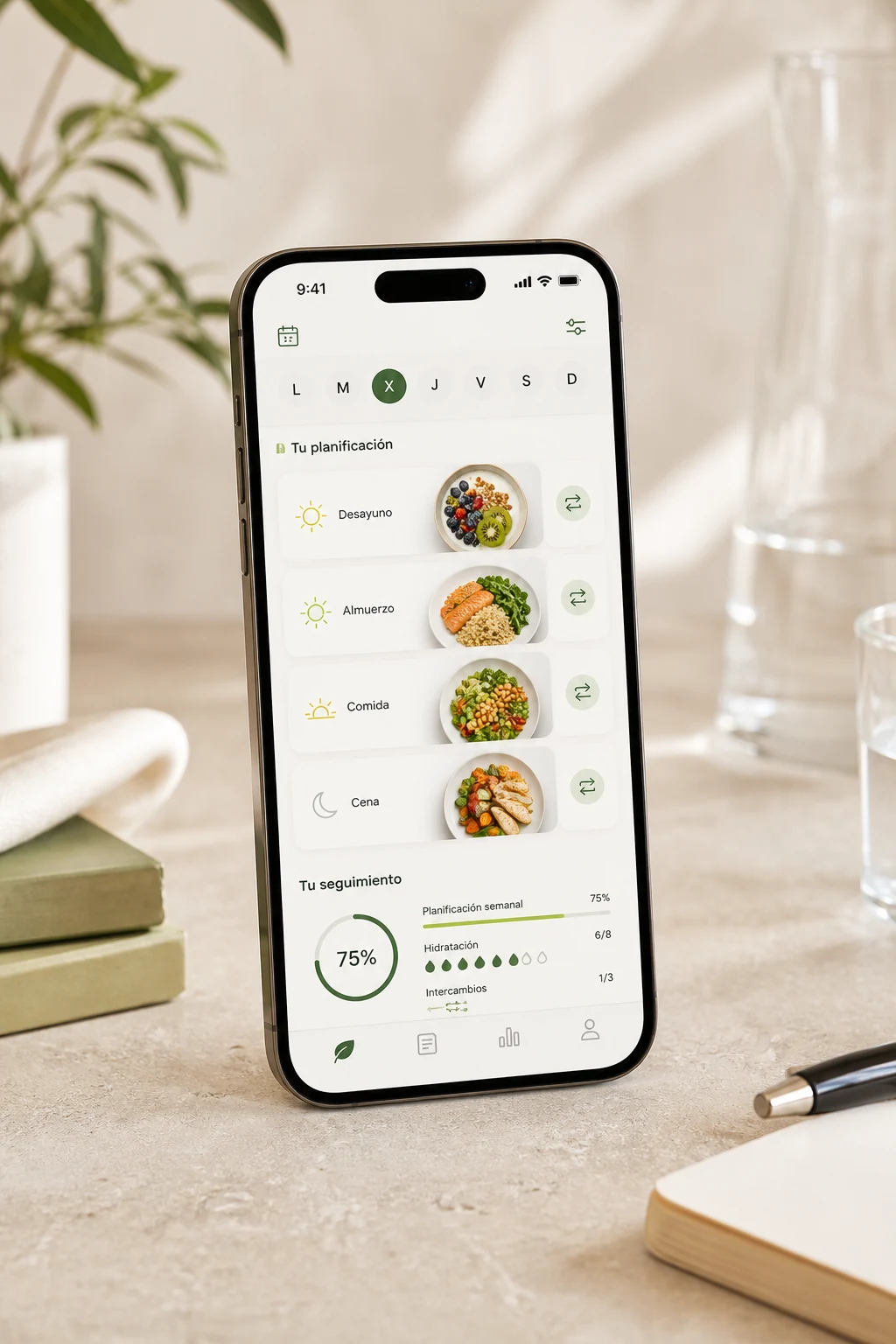 Aplicación móvil genérica para consultar la planificación nutricional