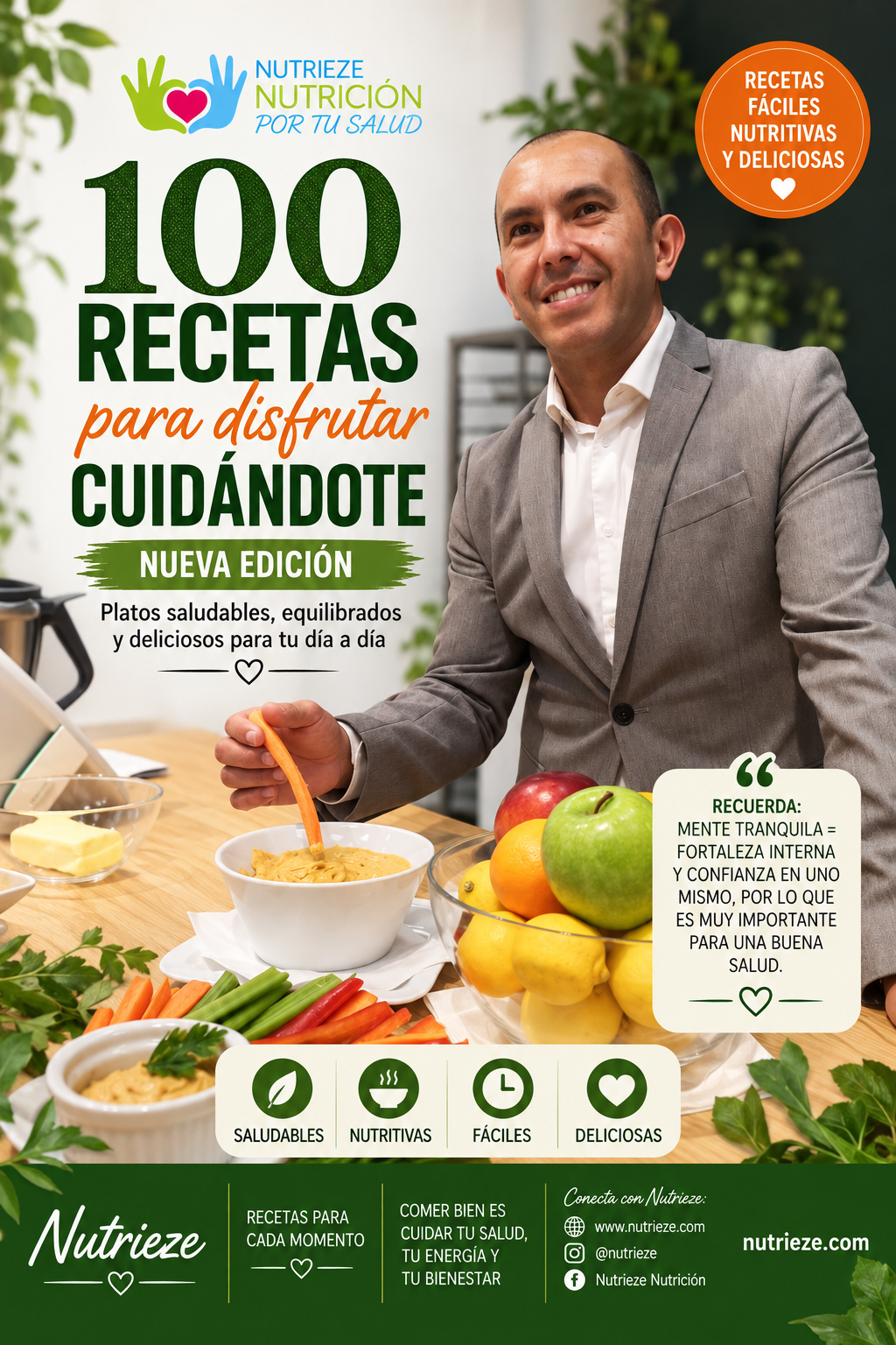 Portada de 100 recetas para disfrutar cuidándote